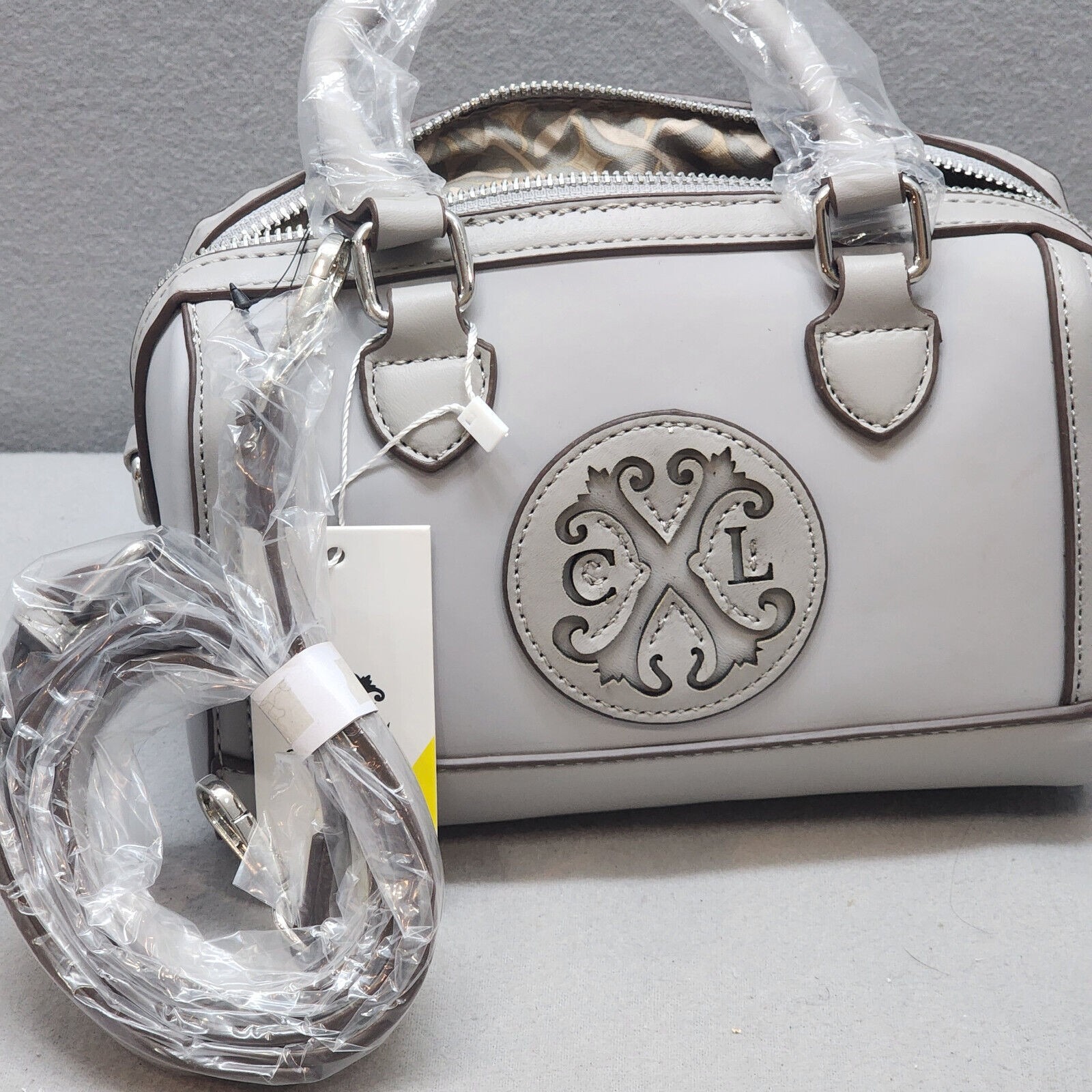 Cxl Christian Lacroix Satchel Bag Gray Logo Crossbody Women Small New
